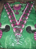 All Size Fit All Women African Dashiki SundressWear-Green